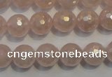 CRQ515 15.5 inches 14mm faceted round AB-color rose quartz beads