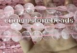 CRQ554 15.5 inches 16mm faceted coin rose quartz beads wholesale