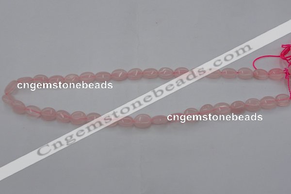 CRQ608 15.5 inches 8*10mm oval rose quartz beads wholesale