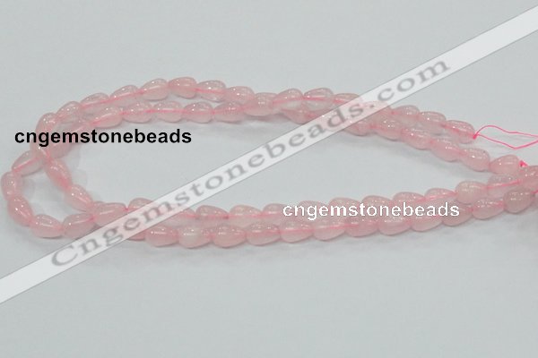 CRQ61 15.5 inches 8*10mm teardrop natural rose quartz beads wholesale