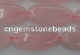 CRQ614 15.5 inches 15*30mm oval rose quartz beads wholesale