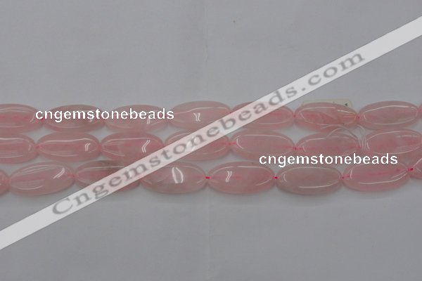 CRQ614 15.5 inches 15*30mm oval rose quartz beads wholesale