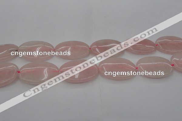 CRQ615 15.5 inches 20*30mm oval rose quartz beads wholesale