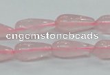 CRQ62 15.5 inches 8*20mm teardrop natural rose quartz beads wholesale