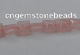 CRQ620 15.5 inches 8*8mm square rose quartz beads wholesale