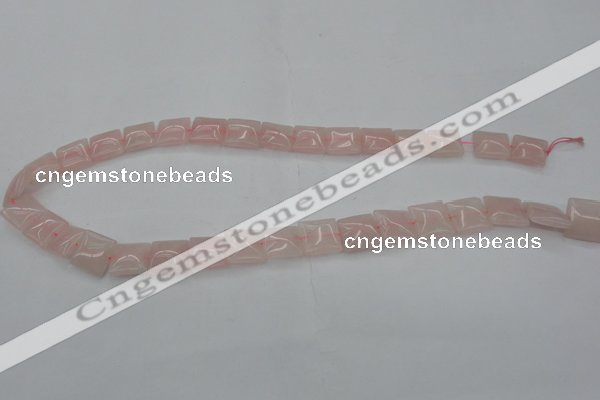 CRQ622 15.5 inches 12*12mm square rose quartz beads wholesale