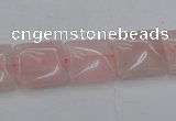 CRQ623 15.5 inches 14*14mm square rose quartz beads wholesale