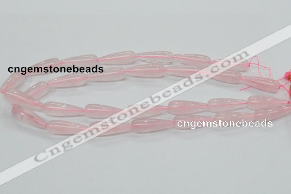 CRQ63 15.5 inches 10*30mm teardrop natural rose quartz beads wholesale