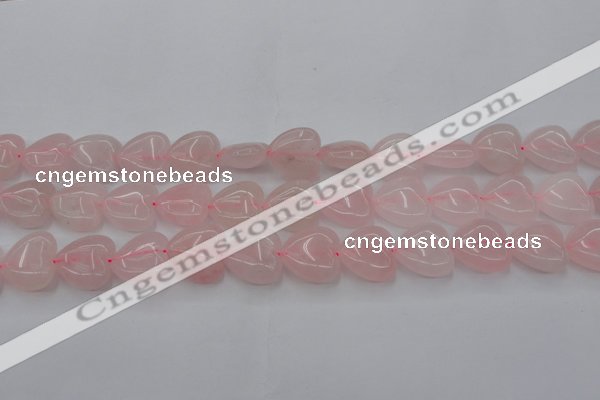 CRQ633 15.5 inches 20*20mm heart rose quartz beads wholesale