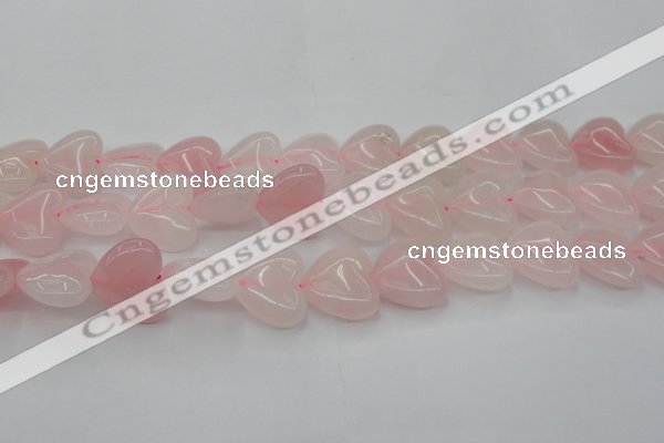 CRQ634 15.5 inches 22*22mm heart rose quartz beads wholesale