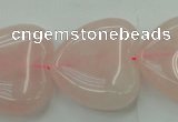 CRQ635 15.5 inches 30*30mm heart rose quartz beads wholesale