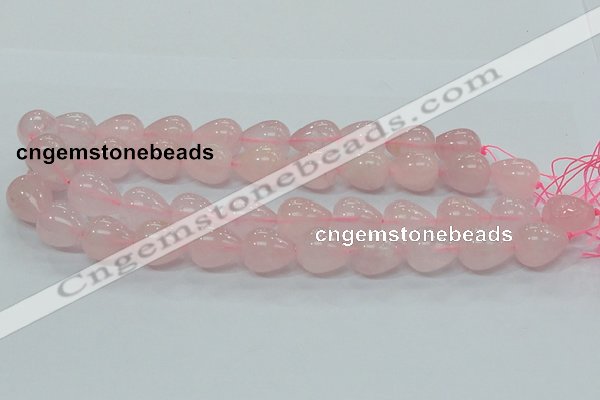 CRQ65 15.5 inches 16*19mm teardrop natural rose quartz beads wholesale