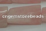 CRQ652 15.5 inches 25*35mm twisted rectangle rose quartz beads