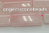 CRQ655 15.5 inches 22*30mm flat tube rose quartz beads