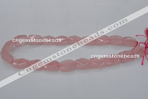 CRQ657 15.5 inches 15*20mm faceted rectangle rose quartz beads