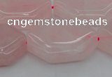 CRQ660 15.5 inches 22*30mm hexagon rose quartz beads