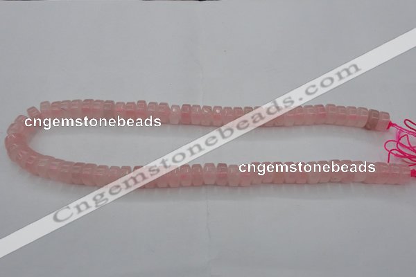 CRQ684 15.5 inches 5*10mm tyre rose quartz beads wholesale