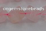 CRQ694 15.5 inches 10*10mm cube rose quartz beads wholesale