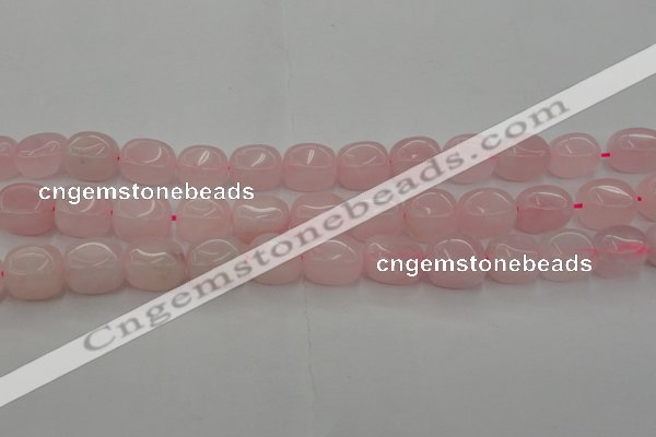 CRQ696 15.5 inches 10*14mm nuggets rose quartz beads wholesale