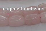 CRQ697 15.5 inches 10*18mm nuggets rose quartz beads wholesale