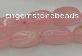 CRQ698 15.5 inches 8*16mm - 9*18mm nuggets rose quartz beads