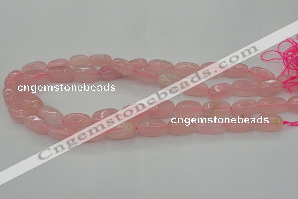 CRQ698 15.5 inches 8*16mm - 9*18mm nuggets rose quartz beads