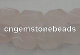 CRQ701 15.5 inches 10*14mm - 12*16mm faceted nuggets rose quartz beads