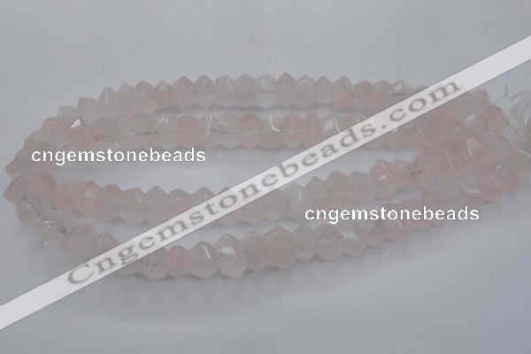 CRQ703 15.5 inches 8*12mm - 10*14mm faceted nuggets rose quartz beads