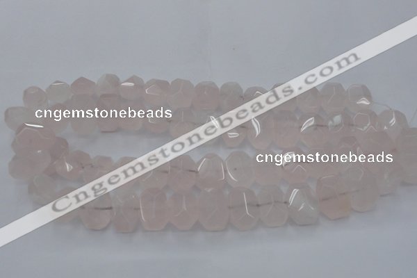 CRQ704 15.5 inches 13*18mm - 15*20mm faceted nuggets rose quartz beads