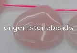 CRQ725 Top drilled 35*35mm flat teardrop rose quartz beads