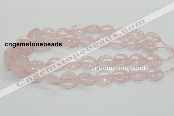 CRQ73 15.5 inches 20mm flat round natural rose quartz beads
