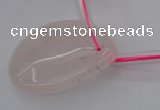 CRQ730 Top drilled 30*40mm flat teardrop rose quartz beads