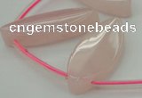 CRQ738 Top drilled 15*35mm marquise rose quartz beads