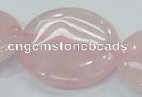 CRQ75 15.5 inches 40mm flat round natural rose quartz beads