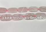 CRQ754 15.5 inches 25*35mm rectangle rose quartz beads