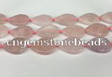 CRQ756 15.5 inches 25*35mm flat teardrop rose quartz beads