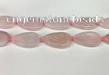 CRQ757 15.5 inches 25*40mm flat teardrop rose quartz beads