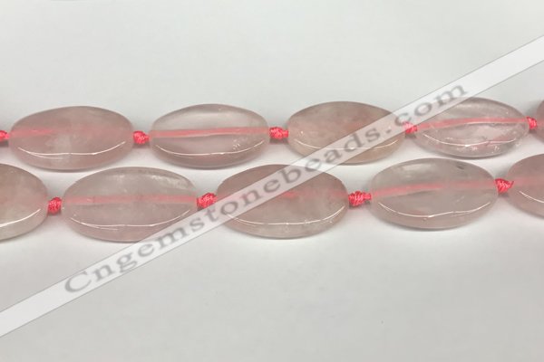 CRQ759 15.5 inches 25*40mm oval rose quartz beads