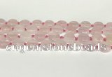 CRQ764 15.5 inches 14mm flat round rose quartz beads