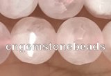 CRQ772 15.5 inches 12mm faceted round rose quartz beads