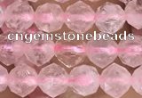 CRQ775 15.5 inches 6mm faceted nuggets rose quartz beads