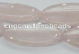 CRQ79 15.5 inches 20*40mm oval natural rose quartz beads wholesale