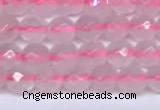 CRQ795 15.5 inches 4mm faceted round rose quartz gemstone beads