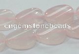 CRQ80 15.5 inches 15*20mm twisted oval natural rose quartz beads