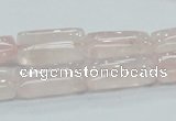 CRQ81 15.5 inches 10*20mm rectangle natural rose quartz beads