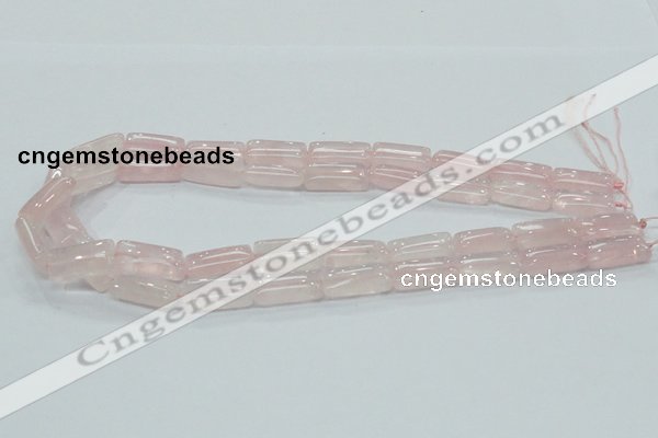 CRQ81 15.5 inches 10*20mm rectangle natural rose quartz beads