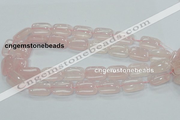 CRQ82 15.5 inches 18*25mm rectangle natural rose quartz beads