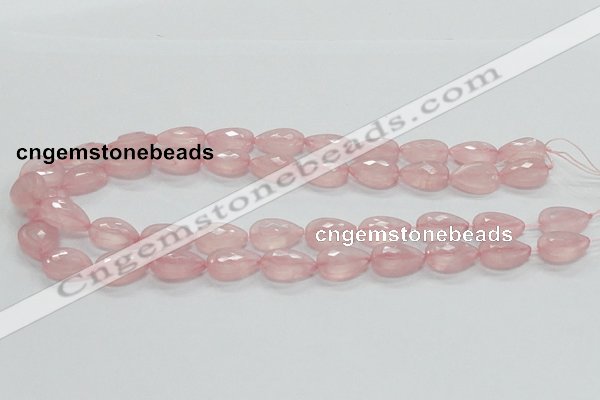 CRQ85 15.5 inches 13*18mm faceted teardrop natural rose quartz beads