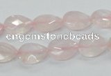 CRQ86 15.5 inches 10*14mm faceted teardrop natural rose quartz beads