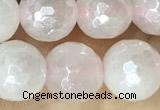 CRQ861 15 inches 8mm faceted round AB-color rose quartz beads